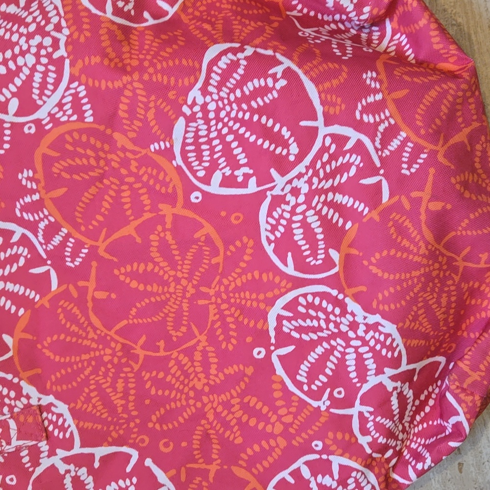 Lilly Pulitzer for Estee Lauder Pink/Orange Sand Dollar Print Tote Bag - Picture 7 of 7